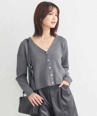 earth music&ecology コンパクトカーディガン Charcoal Gray