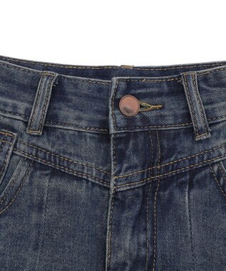 WEGO タックプリーツデニムミニスカパン デニム中濃色