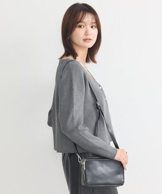 earth music&ecology コンパクトカーディガン Charcoal Gray