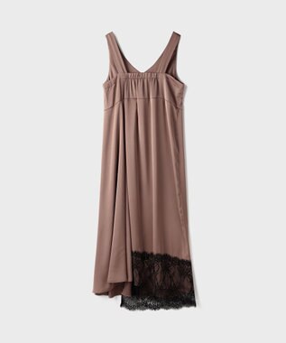 GRACE CONTINENTAL サテンレースニットワンピース ブラック