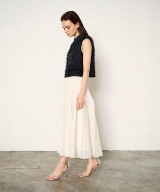 GRACE CONTINENTAL シアージャガード トップ ブラック