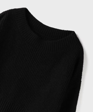 GRACE CONTINENTAL サテンレースニットワンピース ブラック