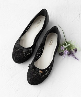 TOCCA RIBBON FLAT SHOES フラットシューズ ブラック - ハイヒール