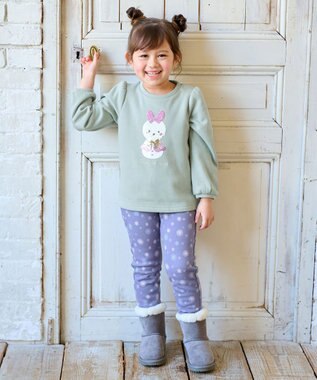 ANY KIDS 裏シャギーミラクルスパンコールトレーナー ミント（雪だるま×ウサギ）