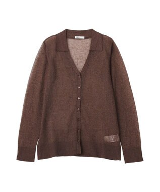 CRAFT STANDARD BOUTIQUE シアージョーゼットニットカーディガン Brown