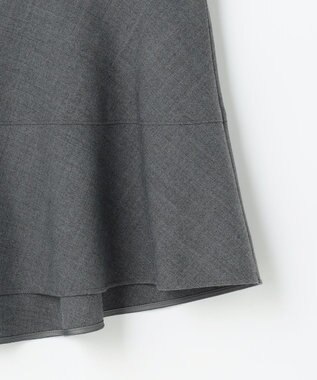 自由区 L 【SHIHOさん着用】ソフトウールブレンドペプラム ブラウス チャコールグレー