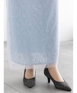 Te chichi レース×チュールレイヤードスカート ブルー