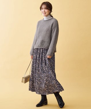 ANY レーシーネットニット チャコール