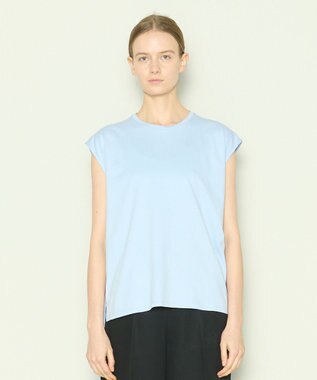 JOSEPH 【洗える】アクロスプリント×ジャージー　カットソー Sky blue