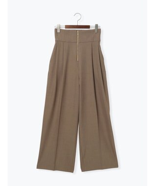 Te chichi ハイウエストフロントジップワイドパンツ《2025Autumn catalog item》 ブラウン