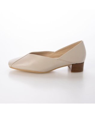 ing <ing>切り替えデザインローヒールパンプス アイボリー