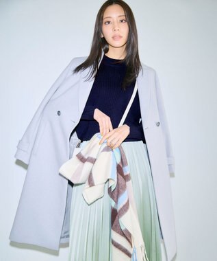 ANY SIS S ウールライクロング チェスターコート アイスグレー