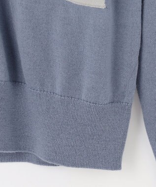 J.PRESS LADIES 【洗える】トリムツイン ニット サックスブルー系