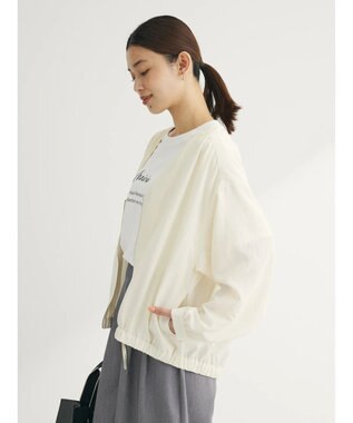 Green Parks イージーケア　Ｖネックブルゾン Ecru