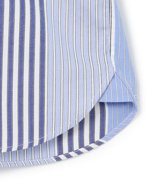 J.PRESS YORK STREET 【UNISEX】マルチストライプバンドカラー シャツ サックスブルー系7