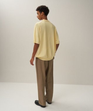 ATON COTTON WASHI KNIT | ハーフスリーブポロセーター - UNISEX YELLOW