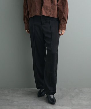 CRAFT STANDARD BOUTIQUE センタープレスストレートパンツ Black