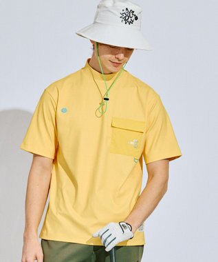 PW CIRCULUS 【UV遮蔽率99.5%  UVカット/速乾/ストレッチ】【GOLF OUT掲載】【MEN】ポケットモックT  ゴルフ イエロー系