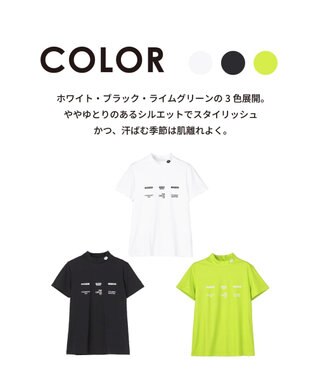 PW CIRCULUS 【WOMEN】メッシュコンビ モックネック  ゴルフウェア レディース ライトグリーン系