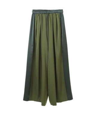 YECCA VECCA サテンタックワイドパンツ Green