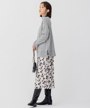 23区 CARIAGGIウールカシミヤ ハイネック ニット ライトグレー系