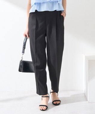 earth music&ecology 接触冷感テーパードパンツ Black