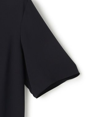 ICB L 【新色追加】BackSatinAmunzen 5分袖配色ボウタイブラウス ネイビー×ダークセージ