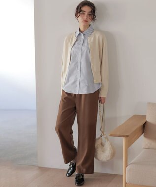 組曲 S 【加藤ローサさん着用】コットンタッチシャーティングボウタイ付き シャツ ブルー系1