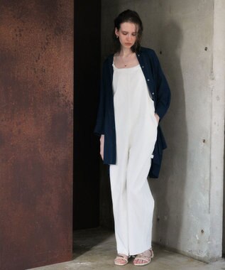 YECCA VECCA 綿麻ツイルサロペット Off White