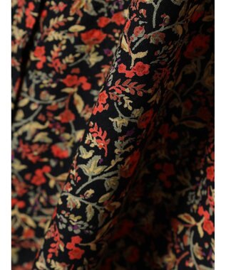 Green Parks アソート柄さらっとレーヨンブラウス Flower Black