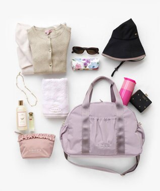 TOCCA 【WEB＆一部店舗限定】【一部カラー撥水・A4サイズ対応】AMIRARE NYLON BOSTON L ボストンバッグ ライラック系