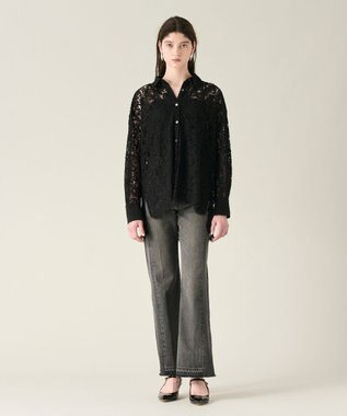 GRACE CONTINENTAL コードレースオーバーシャツ ブラック