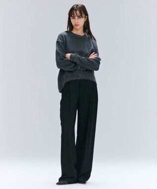 BEIGE， 【洗える】LA MONNAIE / モヘアMIXクルーネックニット Gray