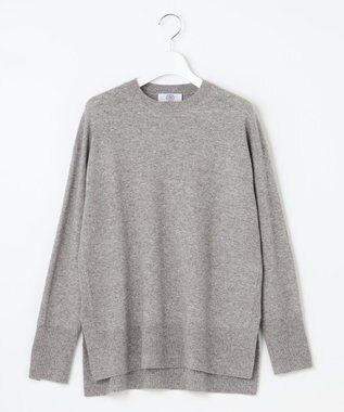 J.PRESS LADIES 【洗える】CASHMERE BLEND クルーネック ニット ライトグレー系