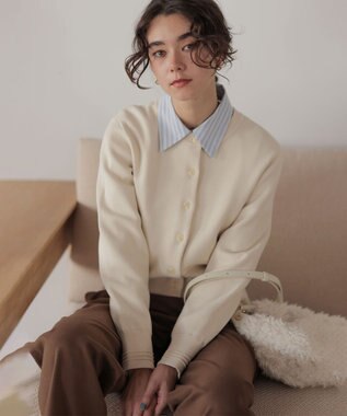 組曲 S 【加藤ローサさん着用】コットンタッチシャーティングボウタイ付き シャツ ブルー系1