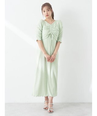 earth music&ecology やわらかカットソーレイヤード見えワンピース Mint Green