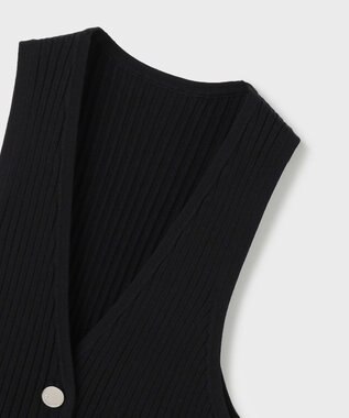 GRACE CONTINENTAL リブニットベスト ブラック