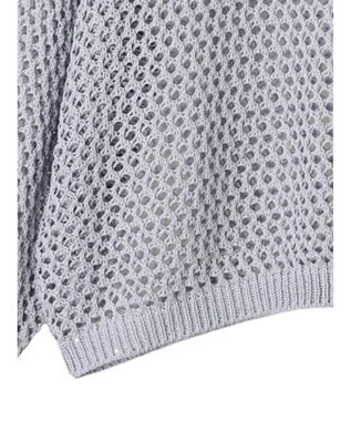 earth music&ecology スパンコールショートゆるニット Sax