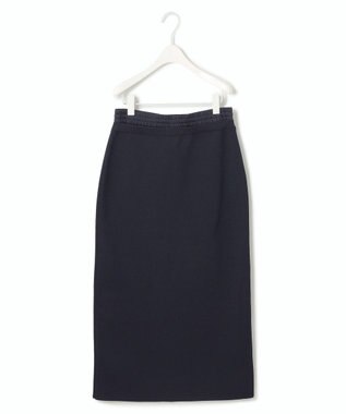 ICB L 【洗える】コットンポリエステルスムース ニットスカート ネイビー系