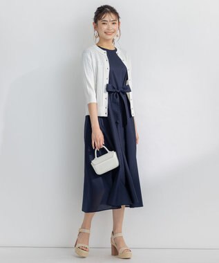 組曲 【前後着用可】MINAレーシーニット カーディガン アイボリー系