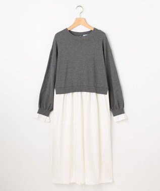 組曲 S バルーンドッキングワンピース グレー系