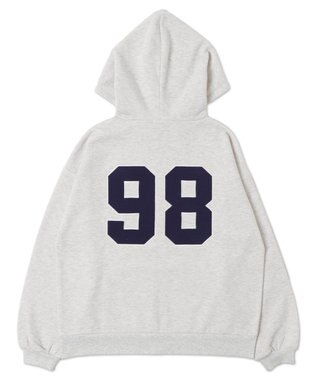 WEGO 裏起毛スタジアムロゴジップパーカー 杢グレー