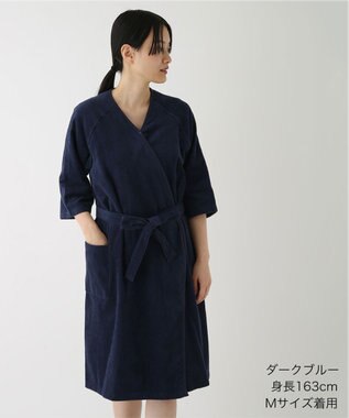 UCHINO エアリータッチ ラグランレディスローブ ダークブルー