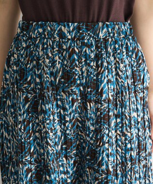 Green Parks セルフカットプリーツ柄パンツ Blue