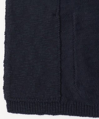 JOSEPH ABBOUD 【イタリア糸使用】コットンスラブ ニット ジャケット ネイビー系