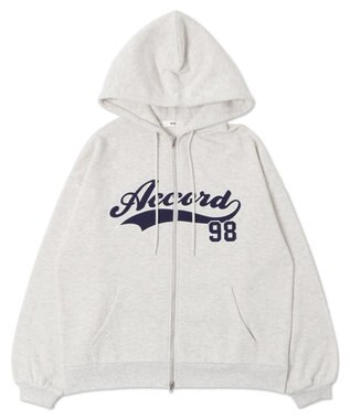 WEGO 裏起毛スタジアムロゴジップパーカー 杢グレー