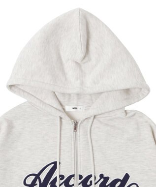 WEGO 裏起毛スタジアムロゴジップパーカー 杢グレー