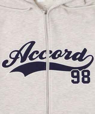 WEGO 裏起毛スタジアムロゴジップパーカー 杢グレー