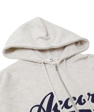 WEGO 裏起毛スタジアムロゴジップパーカー 杢グレー