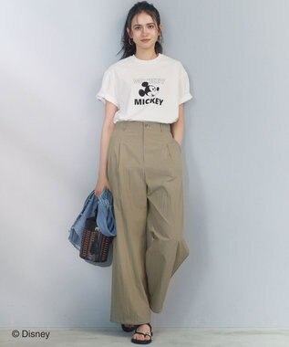 23区 S 【先行予約/SLOW/一部店舗限定】コットンナイロンタイプライター ワイドカーブ バギー パンツ カーキ